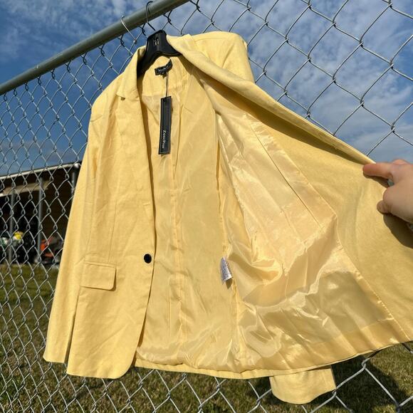 Light Yellow 100% Cotton Blazer - Picture 7 of 9
